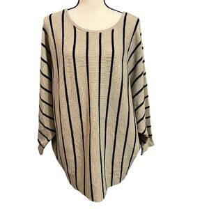 Philosophy Republic Clothing Women's Stripe Bat Wing Sleeve Sweater Sz 3X Soft